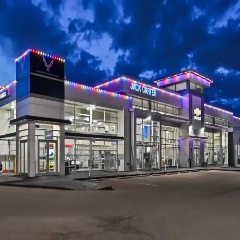 storefront facade pin — project map alba lights commercial view