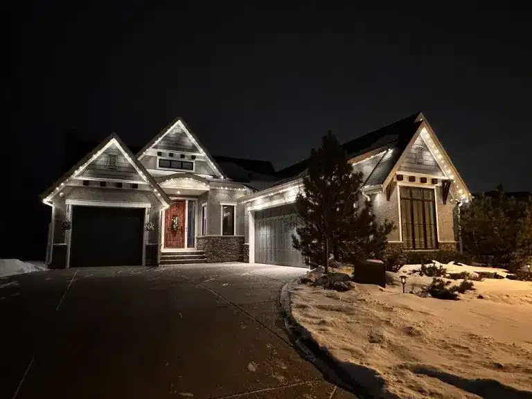 roofline lighting installation warm white