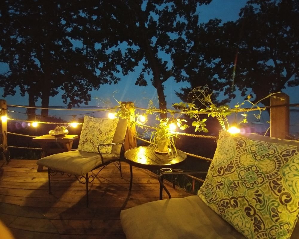 Patio Bistro Lines — festive string lighting nyc