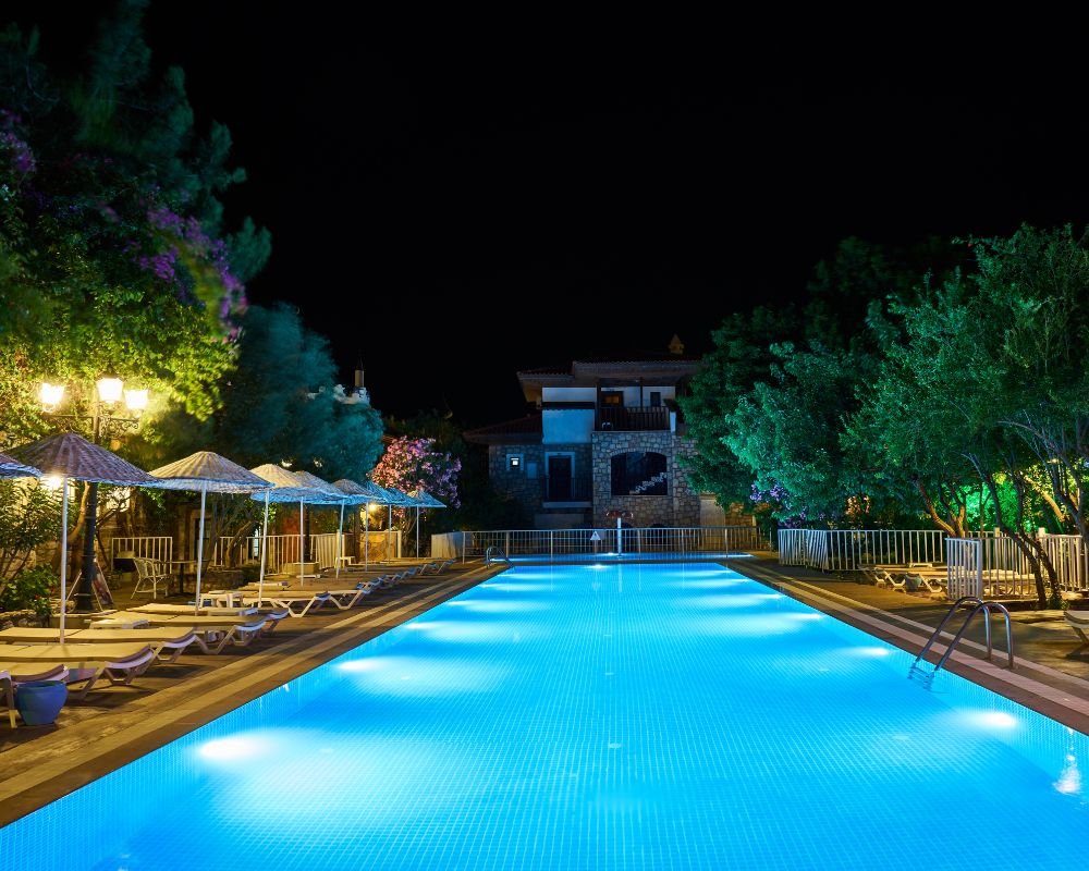 Poolside Glow — color changing lighting nyc Installation
