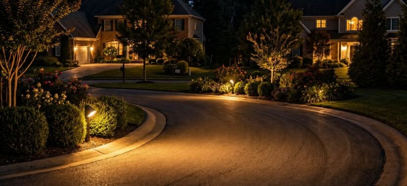 Light to Dark Side Areas Beside the Driveway